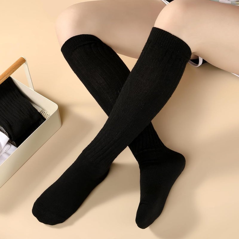 Pleneal 3 Pairs Slouch Socks for Women, Long Slouchy Scrunch Socks, Knit Chunky Boot Sock - Image 5